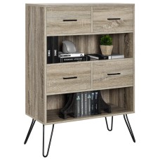 Landon Retro Bookcase with Bins