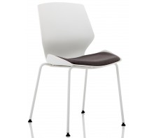 Florence White Frame Dark Grey Fabric Visitor Chair