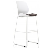 Florence White Frame High Stool Grey Fabric