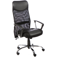 Vegas Mesh High Back Executive Leather Chair with Arms