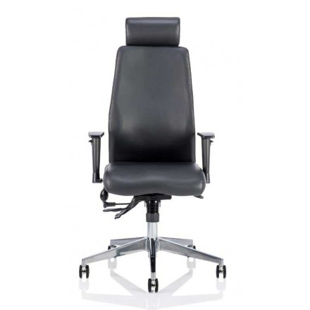 Onyx Ergo Posture Bonded Leather Chair with Arms