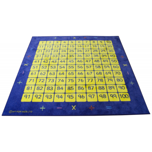 100 Square Counting Grid Carpet