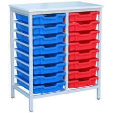 16 Slot Metal Frame Tray Storage Unit