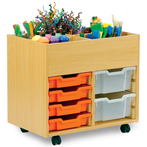 4 Bay Kinderbox with 8 Slot Tray Storage Unit