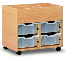 4 Bay Kinderbox with 8 Slot Tray Storage Unit
