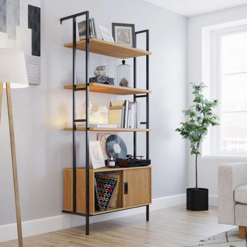 Door shop with shelves