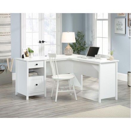 Home Study L-Shaped Desk - White